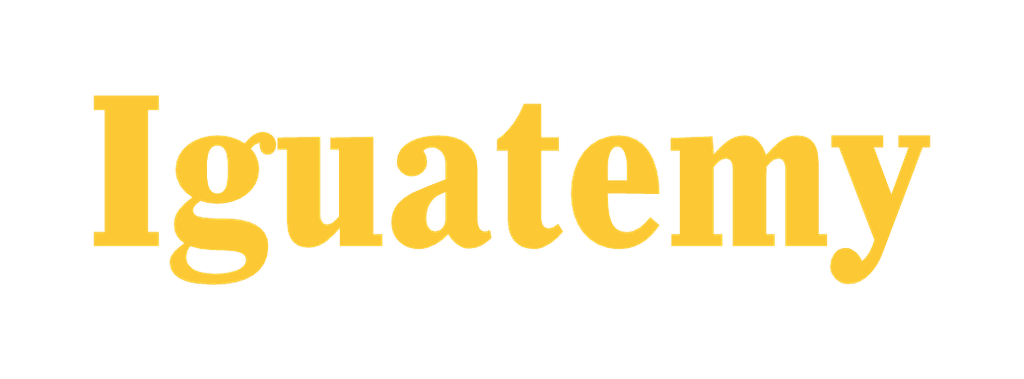 Escrita Iguatemy simples em amarelo, arquivo PNG.